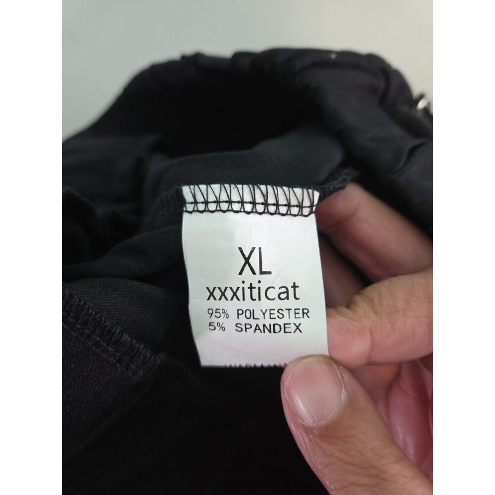 Xxxiticat Black Lace Up Pants Stretch Side Corset Punk Goth extra large - Picture 6 of 6
